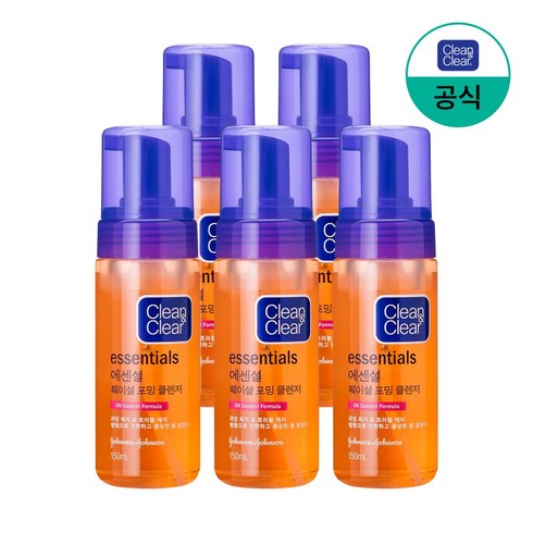 클린앤클리어 - 클린앤클리어 에센셜 훼이셜 포밍 클렌저, 150ml, 5개