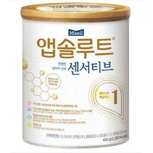 앱솔루트 센서티브 분유 1단계, 450g, 1개