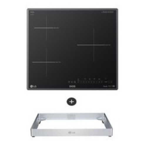 LG 디오스 인덕션 빌트인 3구 전기레인지 다이아몬드 컷팅 글라스 본품 + 프리스탠딩 자재 8.5cm, BEI3GQC, 방문설치