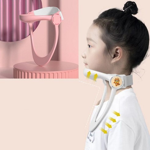 거북목교정기 바른자세 목 지킴이 넥키퍼 보호대, 핑크색, 1개