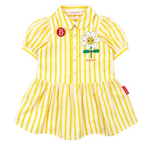 (백화점 정품)베베드피노_신상 플레르베이비스트라이프원피스_BP42OP263 1626653, Yellow, 100