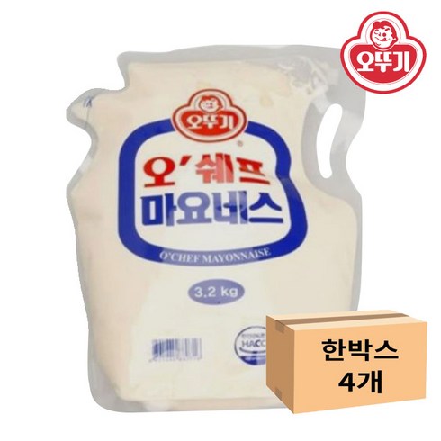 오쉐프 마요네즈 스탠딩 파우치 3.2k * 4개 1박스, 3.2kg