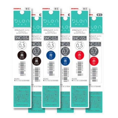 2023년 가성비 최고 ddzk - 제브라 블렌 3C 볼펜 리필심 0.5mm 0.7mm SNC-05 SNC-07, 블루