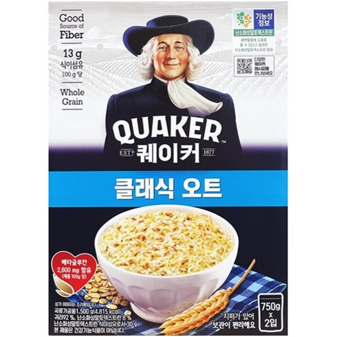 퀘이커클래식오트 - 코스트코 퀘이커 클래식 오트 1.5kg, 1개