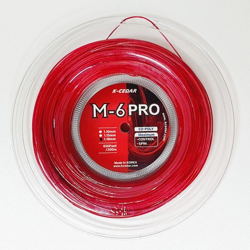 케이세다 테니스 스트링 블레이드 M-6 Pro (1.10/1.15/1.18mm 6각 200m) Blade M-6 Pro STRING, 1개