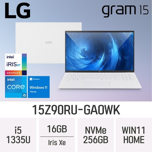 LG전자 2023 그램15 코어i5 인텔 13세대, 스노우 화이트, 256GB, 16GB, WIN11 Home, 15Z90RU-GAOWK