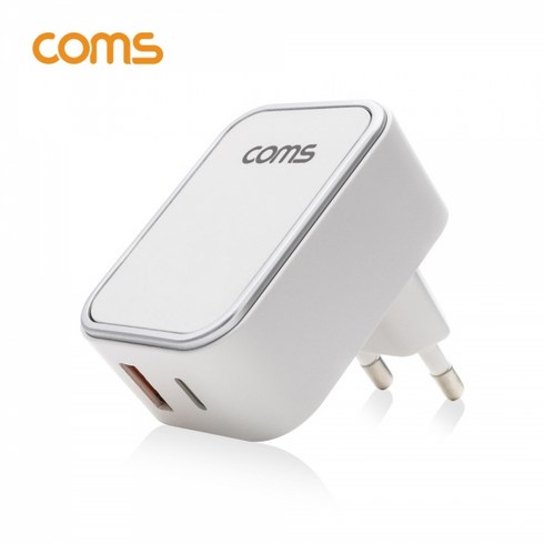 엠지컴/[KT300] Coms 18W PD ＋ 퀵차지 3.0 고속충전기 2Port (18W / QC 3.0 / USB PD, 1개