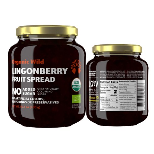 LOOV 링곤베리퓨레 잼 Lingonberry Jam 400g, 1개