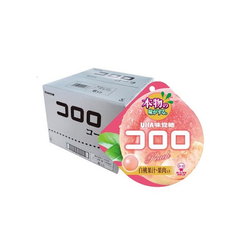UHA 미카쿠도 코로로 복숭아맛 젤리, 40g, 6개