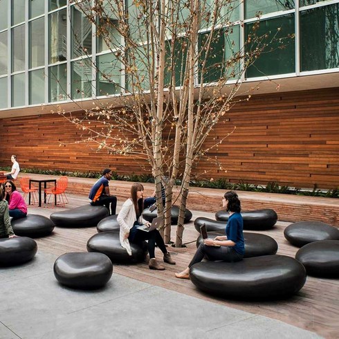 조약돌 벤치 조형 포토존 의자 호텔 라운지 아트 정원 광장 조경 야외 실외 조형물 돌의자 쇼핑몰 카페, 볼록형 - 길이 110 너비 85 높이 45