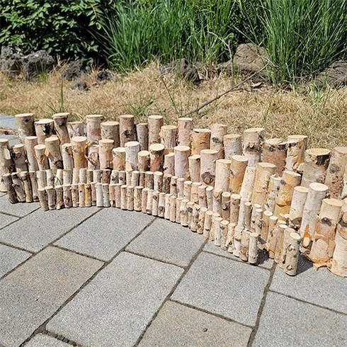 자작나무 정원 화단 조립식 울타리 꾸미기 만들기, 특대 (높이 20cm)