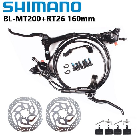 Shimano MT200 브레이크 BL BR MTB 전자 자전거 유압 디스크 브레이크 자전거 전기 자전거 브레이크 왼쪽 앞 오른쪽 뒤 브레이크, mt200 RT26 1, 1개