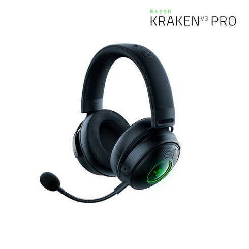 레이저코리아 크라켄 V3 프로 유무선 햅틱 PC 게이밍 헤드셋, RZ04-03460100-R3M1/블랙