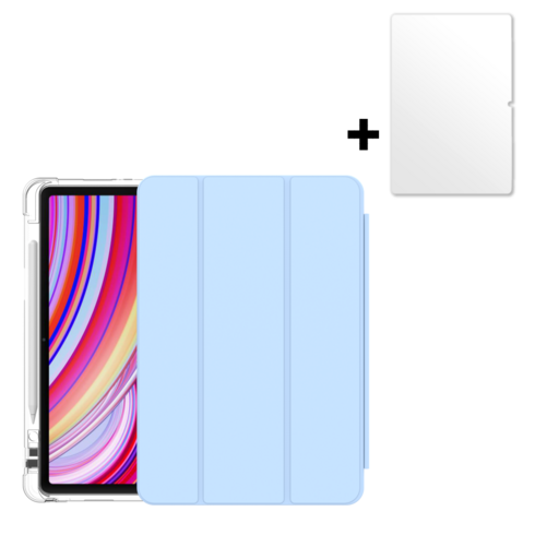 샤오미 레드미 패드 프로 호환 커버 케이스 강화유리 세트 칸탐, 스카이, 1개