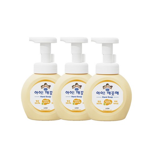 아이깨끗해 핸드워시 순 보송보송 파우더향, 250ml, 3개