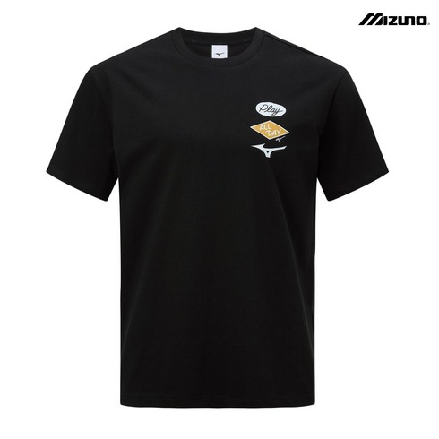 미즈노반팔 - [당일발송] 미즈노 GRAPHIC T-SHIRTS 블랙 면 폴리 혼방 소재 반팔 티셔츠