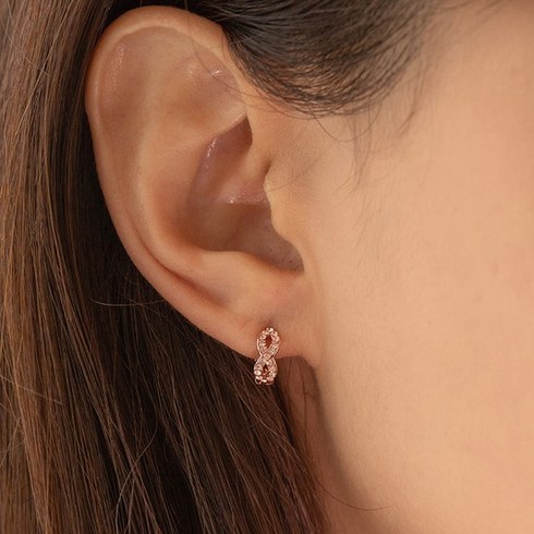 겟미블링 정은지 서지혜 착용 Eight Earring EG180, ROSE GOLD (EG180-pk)