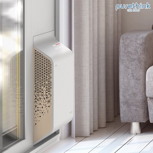 퓨어싱크 창문형 미세먼지 청정 환기시스템 환기형 공기청정기 DI-CVP01SE 더숲 전열교환기, 퓨어싱크se(골드)+S100(창높이85-90cm)