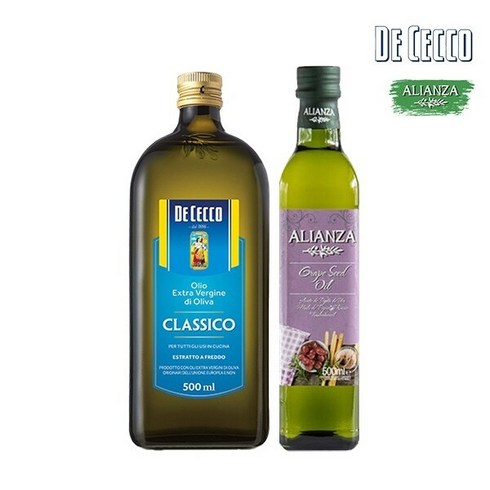 데체코 올리브오일 500ml x1병+알리안자 포도씨유 500ml x1병