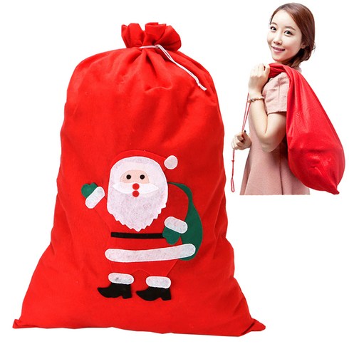 2023년 가성비 최고 산타주머니 - 산타핫딜 46번 70x50cm 대형 산타 멜가방 선물 보따리 주머니 자루