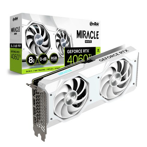 이엠텍 지포스 RTX 4060 Ti MIRACLE WHITE D6 8GB