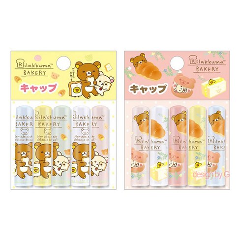 리락쿠마 연필캡 5입 2p세트(베이커리)(랜덤발송)(일)