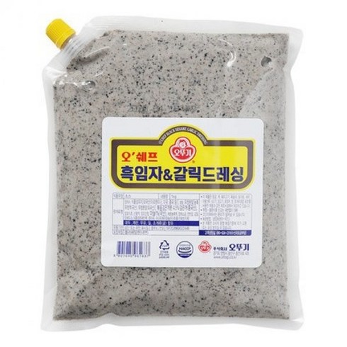 흑임자드레싱 - 오뚜기 오쉐프 흑임자갈릭드레싱 1KG 샐러드 소스 대용량 업소용, 1개