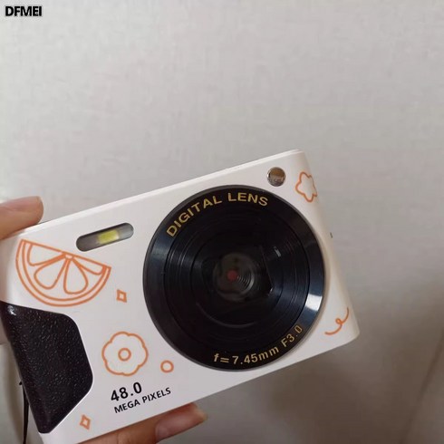 2023년 가성비 최고 빈티지디지털카메라 - DFMEI A1 디카 고화질 여행 셀카 빈티지 ccd 카메라 엔트리 카메라, 화이트 4800만 화소(8G 메모리)