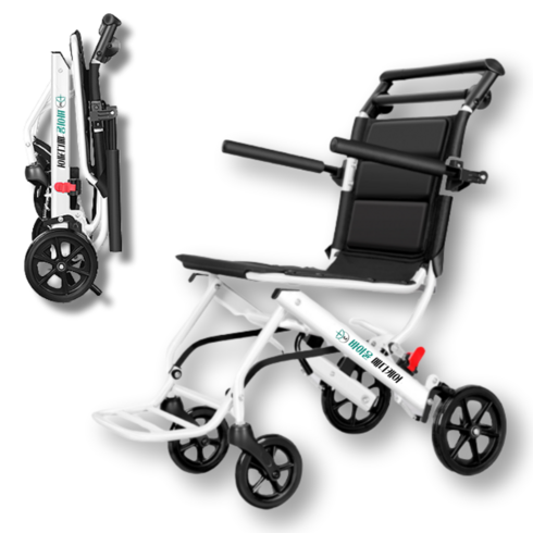 바이윤 메디케어 경량 휠체어 여행용 휴대용 가정용 접이식 소형 노인유모차 6.8kg, 2. 프리미엄형 (10.9kg ), 1개