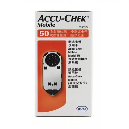 연속혈당 측정기 무채혈혈당측정기 비침습 Exp202402 AccuChek Mobile Blood Glucose Test Strip 50pcs