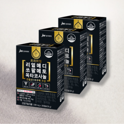 JW중외제약 리얼메디 쏘팔메토 옥타코사놀, 3개, 30정
