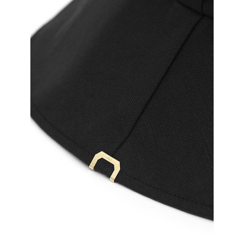 언더컨트롤 스튜디오 벙거지모자 골드 클립 포인트 헤비 린넨 와이드챙 버킷햇 블랙