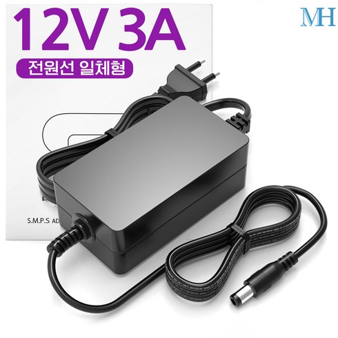 12v3a어댑터 - 명호전자 12V 아답터 0.5A 1A 1.5A 2A 3A 3.5A 4A 5A 6A 8A 10A 12A 15A 500mA dc 어댑터, 15. 12V3A전원선일체형, 1개