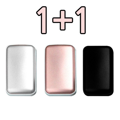 2023년 가성비 최고 충전식손난로 양면손날로 미니보조배터리 - 1+1 충전식 손난로 양면발열 휴대용 핫팩 6000mAh, 블랙+블랙