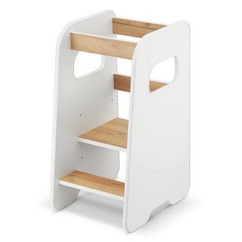 RONMALL 몬테소리 유아용 스텝 스툴 화이트, Oak&white, Oak&white