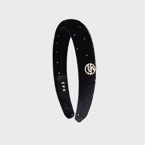 하스 HW004 Glitter has logo velvet hair band