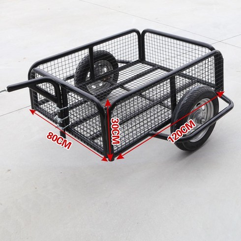 바이크트레일러 오토바이 후면 카트 스쿠터 자전거 짐칸 적재함 수레, C.길이120폭80높이30cm, 1개