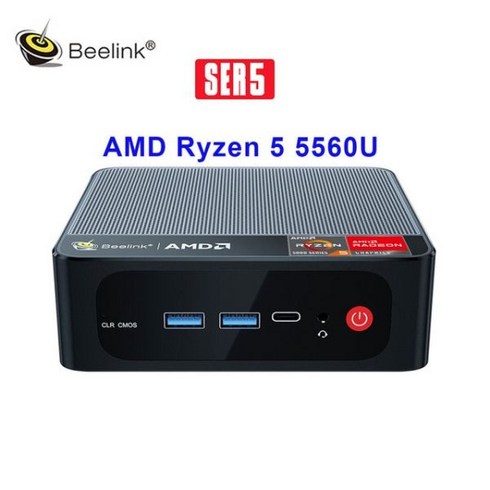 Beelink 데스크탑 게임용 컴퓨터 SER5 MAX AMD Ryzen 7 5800H 5700U PC WIFI6 BT5.0 윈도우 11 DDR4 16, 16GB 1TB, 미국, AMD Ryzen 5 5560U