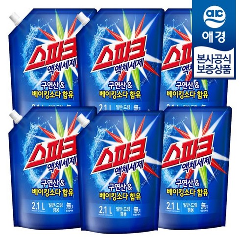 스파크 액상세제 리필, 2.1L, 6개