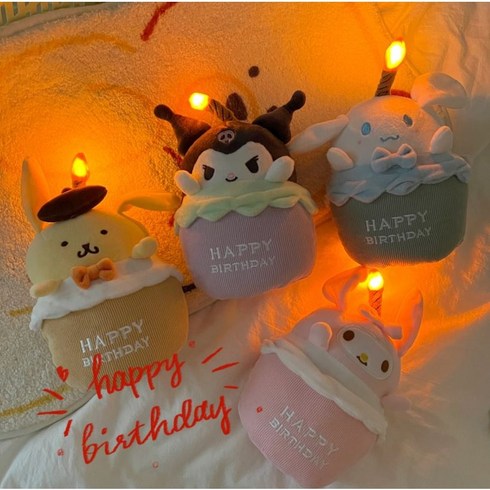 산리오 생일 생일선물 생일용품 생일파티 케이크 노래나오는 인형 초, 쿠로미