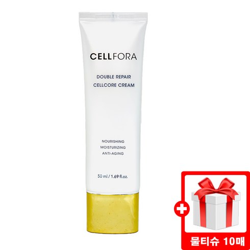 CELLFORA 셀포라 줄기세포 주름 개선 안티에이징 셀코어 크림 50ml + 자사로고물티슈