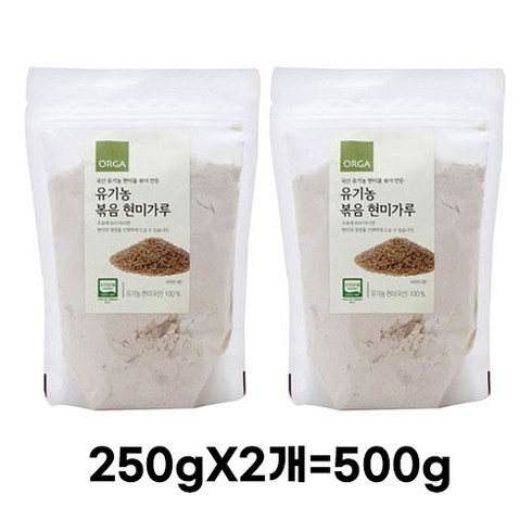 올가홀푸드 유기농 볶음 현미가루, 500g, 2개