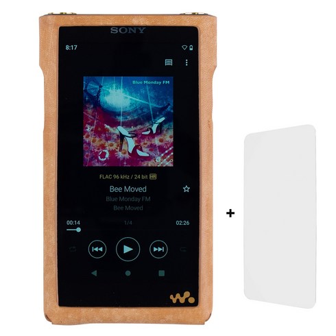 소니 워크맨 NW-WM1AM2 전용 미테르 케이스 + 화면 보호 필름 For Sony Walkman WM1AM2 이탈리아 가죽 보호 커버 MITER, 라이트카멜 이태리푸에블로가죽