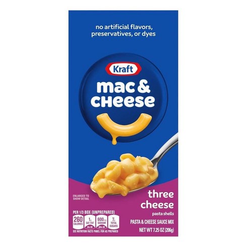 Kraft Three Cheese Mac & Cheese 크래프트 3 치즈 맥앤치즈 미니 쉘 파스타 206g 10팩