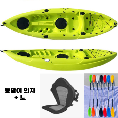 밸리보트 - LMOK 1인용 카약 보트 낚시 배 카누 바다 배스 레저 물놀이 민물낚시, 그린