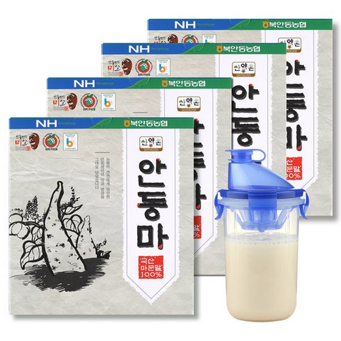 안동마가루 - 안동마 안동 참마가루 마가루 1kg 4박스(100포)+쉐이커, 4개