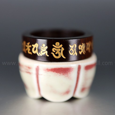 만자몰 벽조목 광명진언 범어 불교반지 (금분) NRB-27G