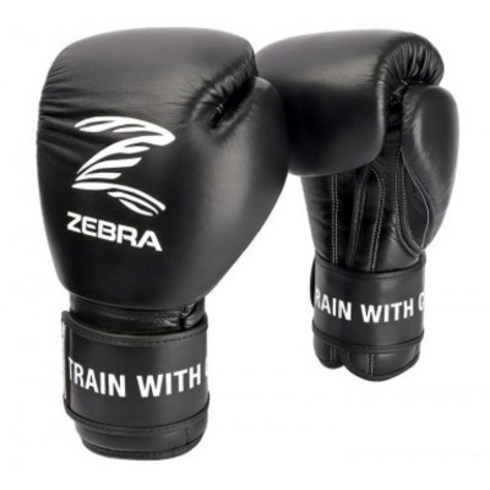 지브라 복싱 글러브 - [ZPRG02] ZEBRA PRO Signature Hook & Loop Training Gloves Black /권투 킥복싱 무에타이 MMA 종합격투기, 1개
