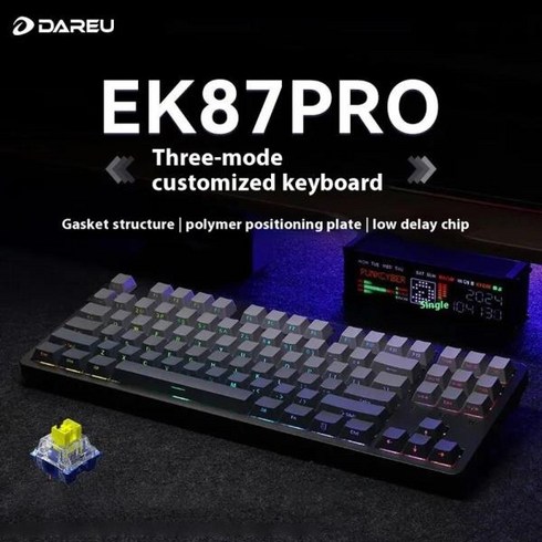 ek87pro - Dareu Ek87pro 기계식 키보드 핫 스왑 개스킷 RGB 3 가지 낮은 지연 무선 게이밍 맞춤형 PC 사무실, 한개옵션2, 01 EK87 Pro Black, 03 Dream Hifi Axis