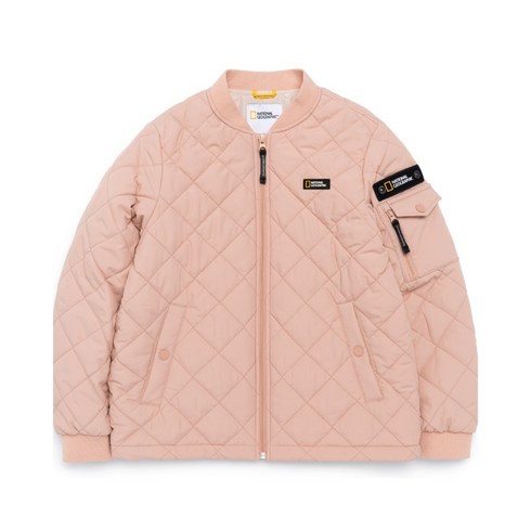 [국내매장판] 내셔널지오그래픽 K221UPD010 키즈 누빔 패딩 점퍼 PEACH